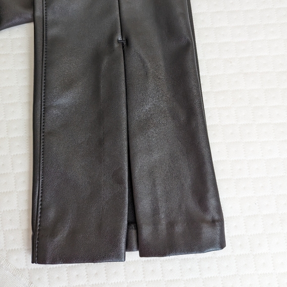 Abercrombie & Fitch Skinny Ultra High Rise Vegan Black Leather Slit Pants, sz 24 - Picture 3 of 16